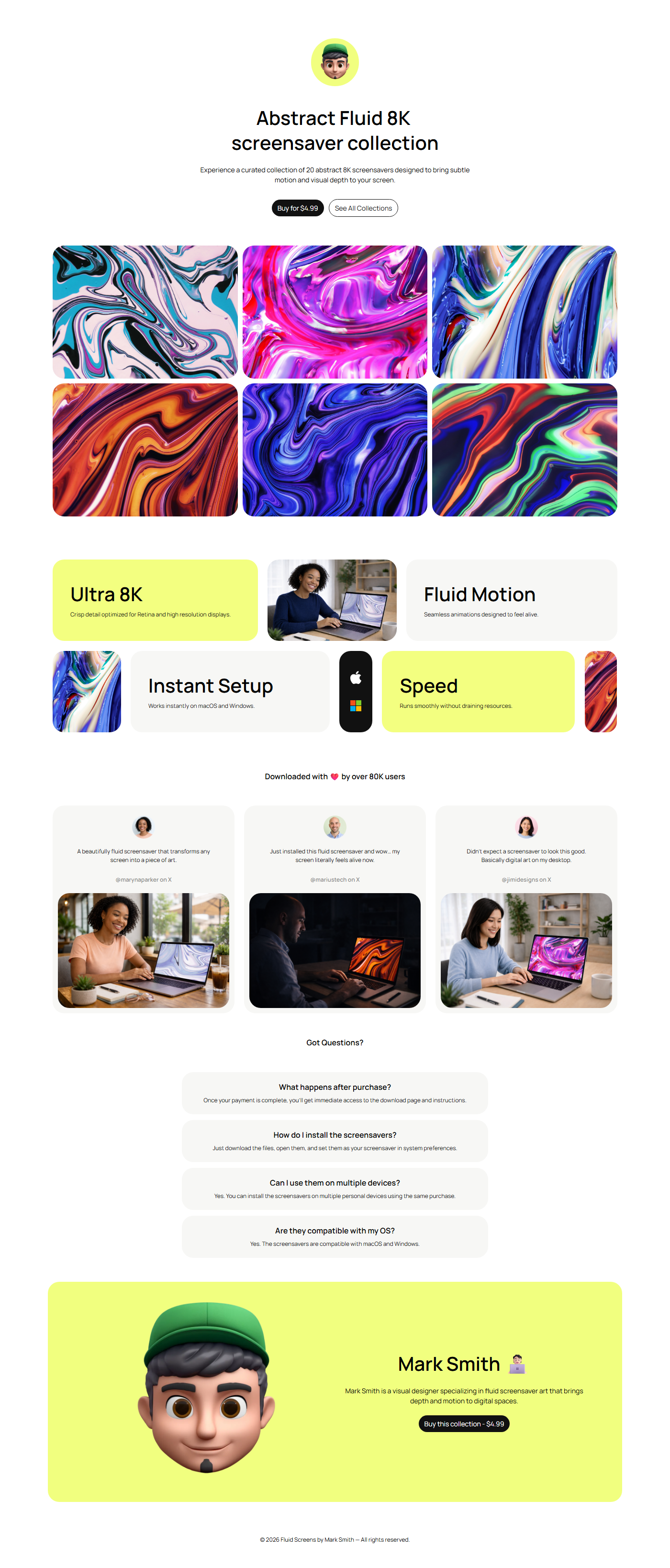 Snapshot template Fluid Screens Portfolio