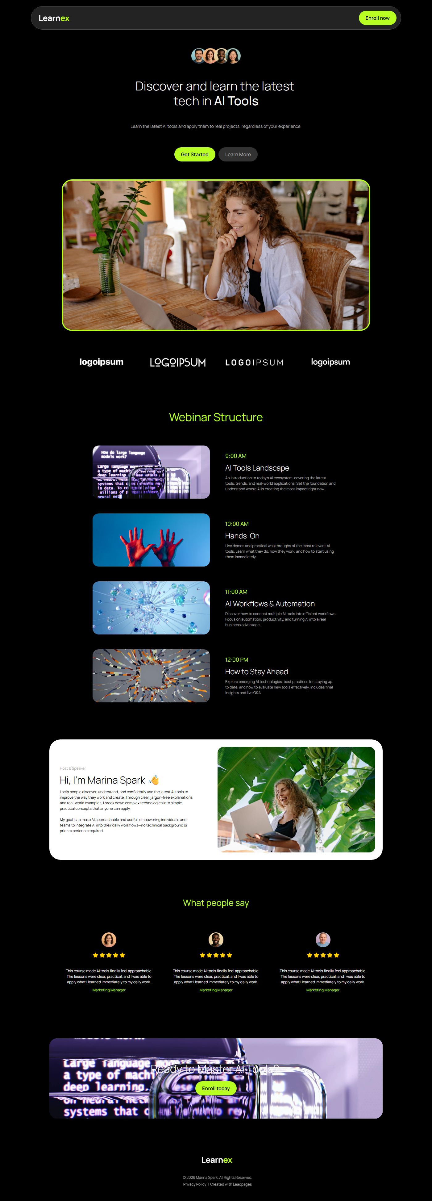 Snapshot template Learnex Course Hub